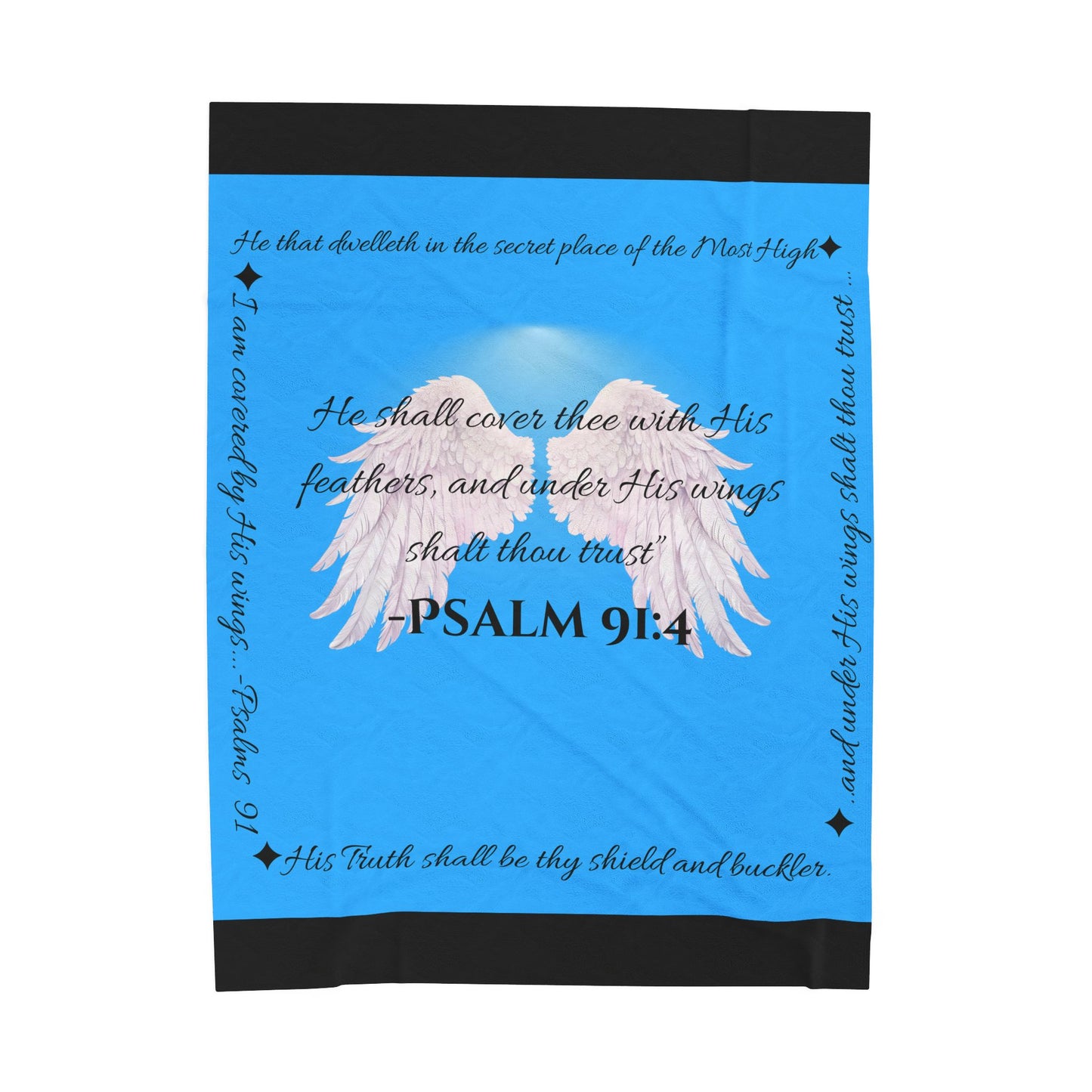 Psalm 91:4 “Under His Wings” Covenant Cover Blanket – Velveteen Plush Throw