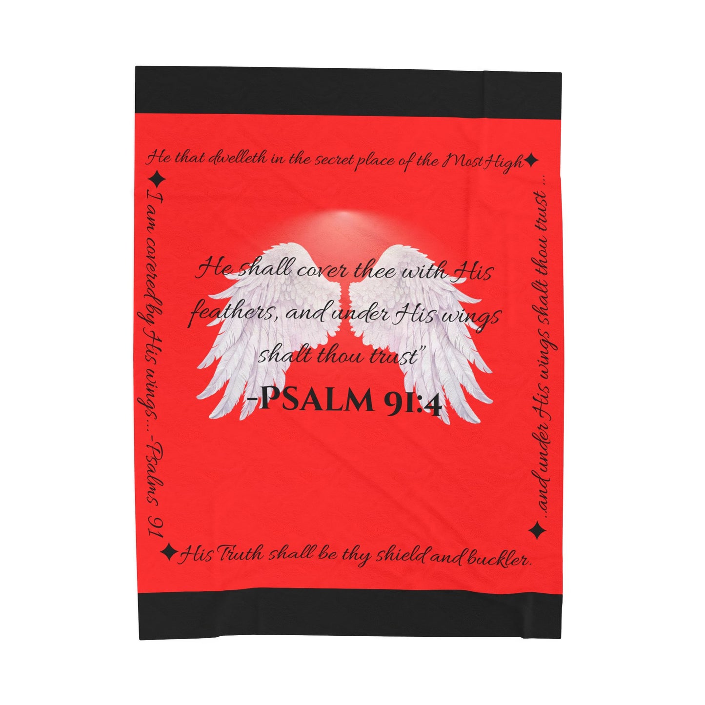 Psalm 91:4 “Under His Wings” Covenant Cover Blanket – Velveteen Plush Throw