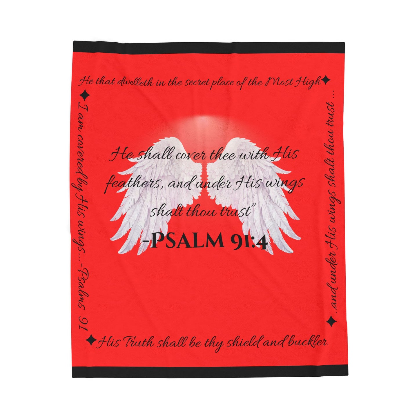 Psalm 91:4 “Under His Wings” Covenant Cover Blanket – Velveteen Plush Throw