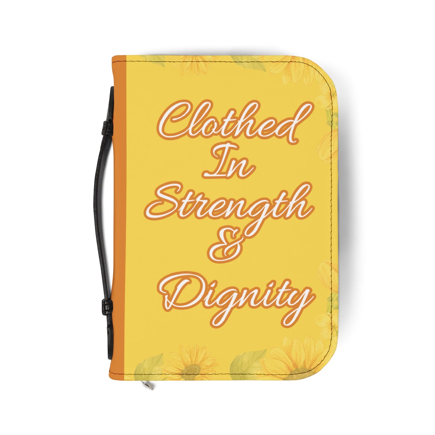 Strength & Dignity Bible Cover – Golden Sunflower (Proverbs 31:25)