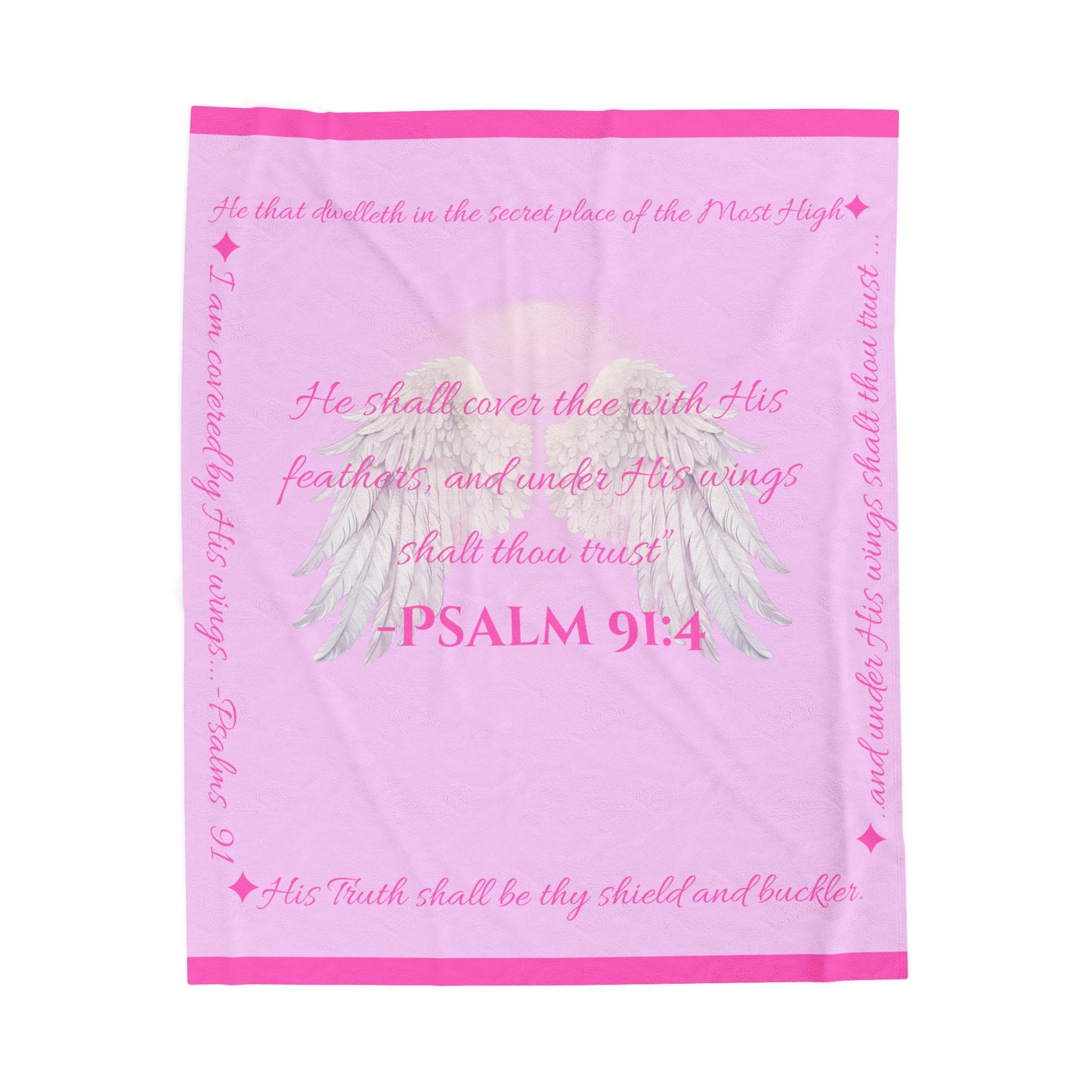 Psalm 91:4 “Under His Wings” Covenant Cover Blanket – Velveteen Plush Throw