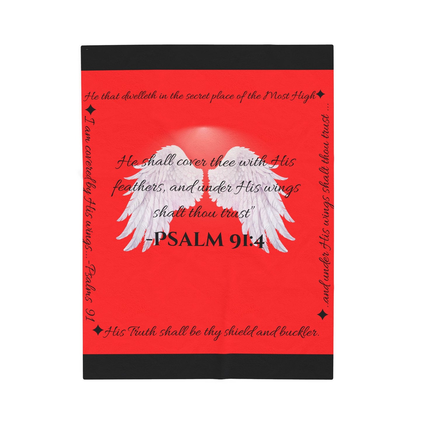 Psalm 91:4 “Under His Wings” Covenant Cover Blanket – Velveteen Plush Throw