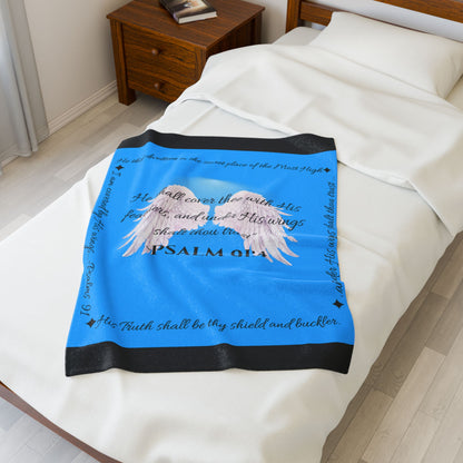 Psalm 91:4 “Under His Wings” Covenant Cover Blanket – Velveteen Plush Throw