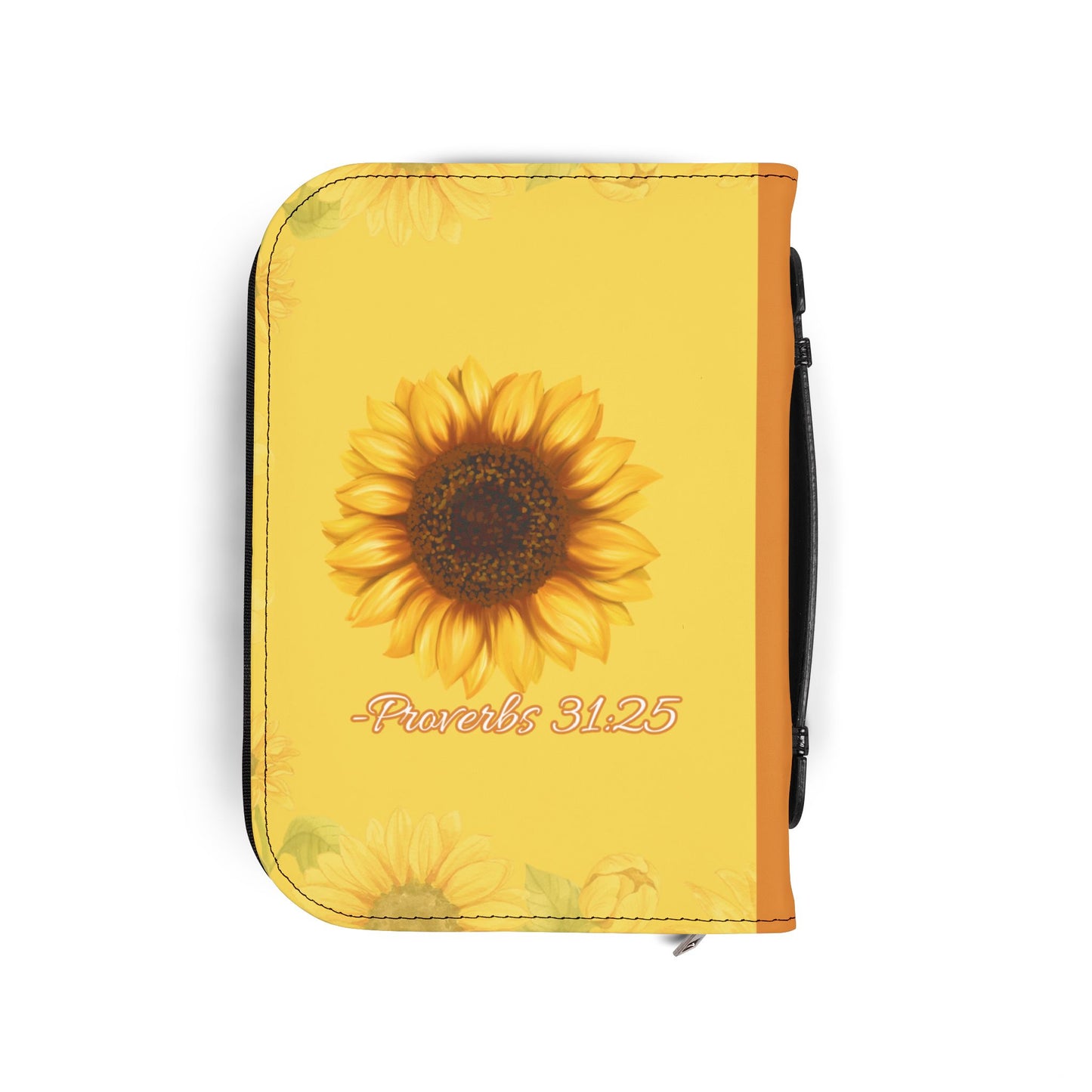 Strength & Dignity Bible Cover – Golden Sunflower (Proverbs 31:25)