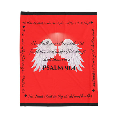 Psalm 91:4 “Under His Wings” Covenant Cover Blanket – Velveteen Plush Throw