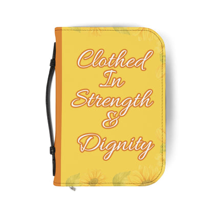 Strength & Dignity Bible Cover – Golden Sunflower (Proverbs 31:25)