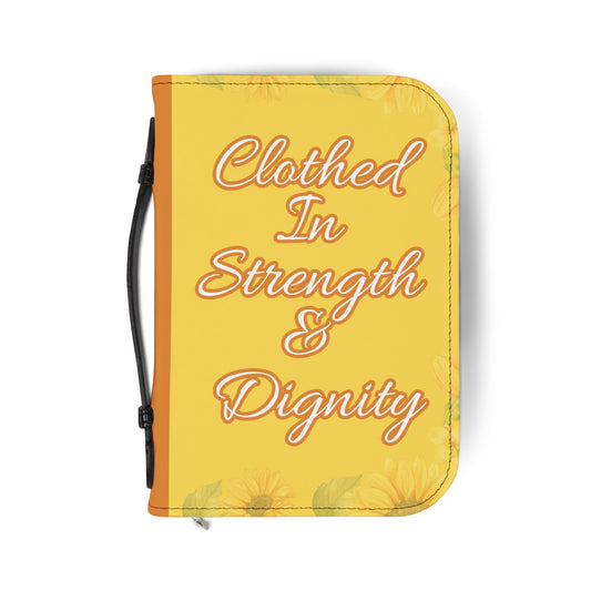 Strength & Dignity Bible Cover – Golden Sunflower (Proverbs 31:25)