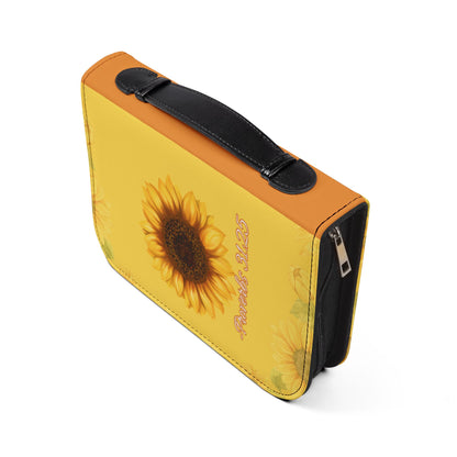 Strength & Dignity Bible Cover – Golden Sunflower (Proverbs 31:25)