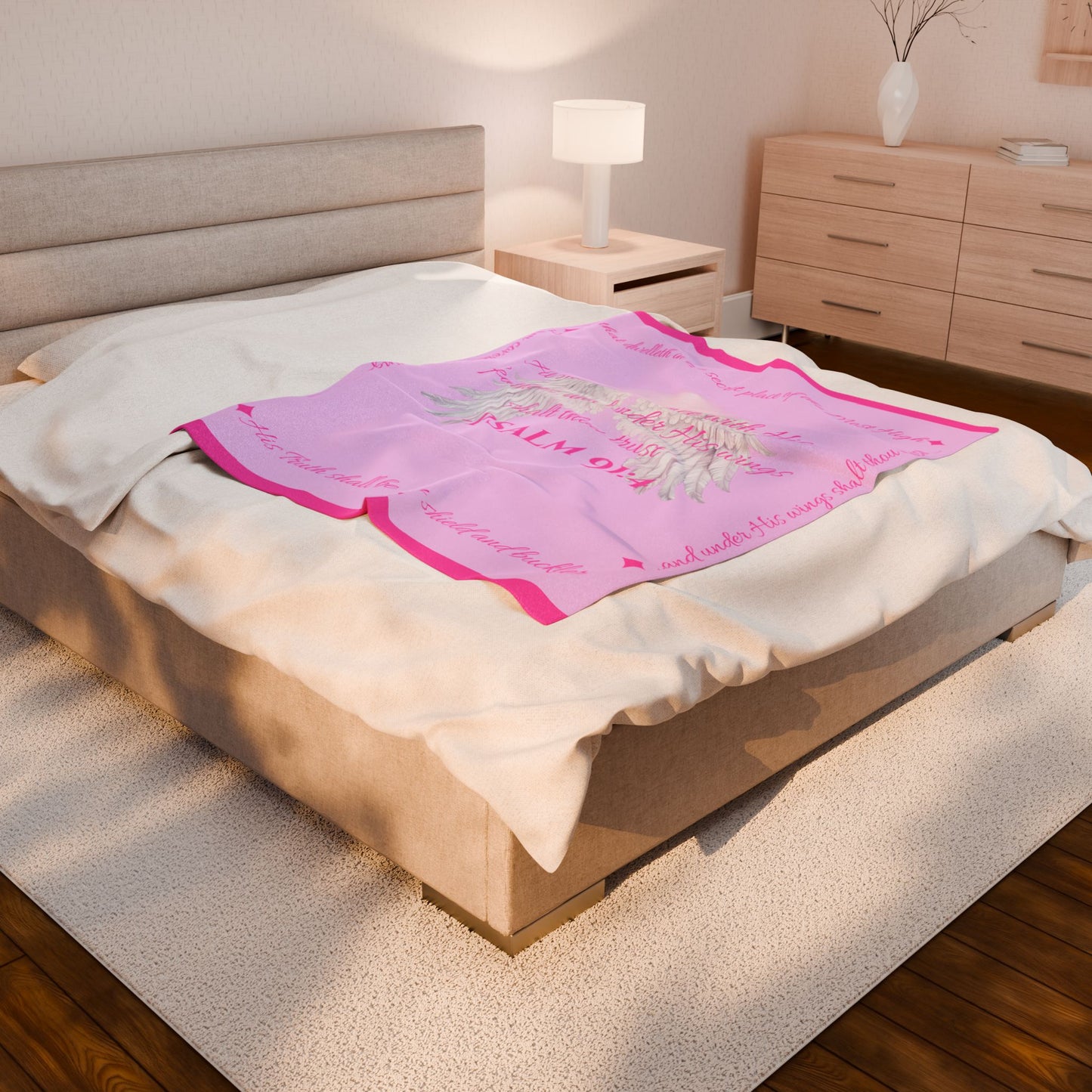 Psalm 91:4 “Under His Wings” Covenant Cover Blanket – Velveteen Plush Throw