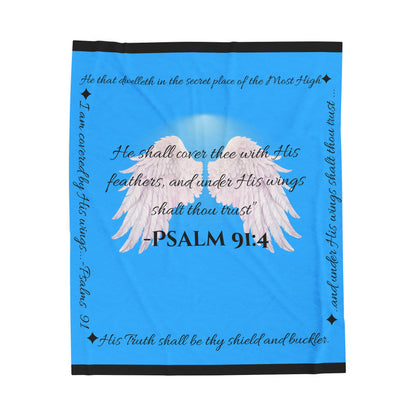 Psalm 91:4 “Under His Wings” Covenant Cover Blanket – Velveteen Plush Throw