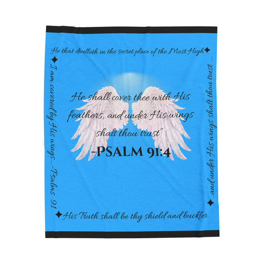 Psalm 91:4 “Under His Wings” Covenant Cover Blanket – Velveteen Plush Throw