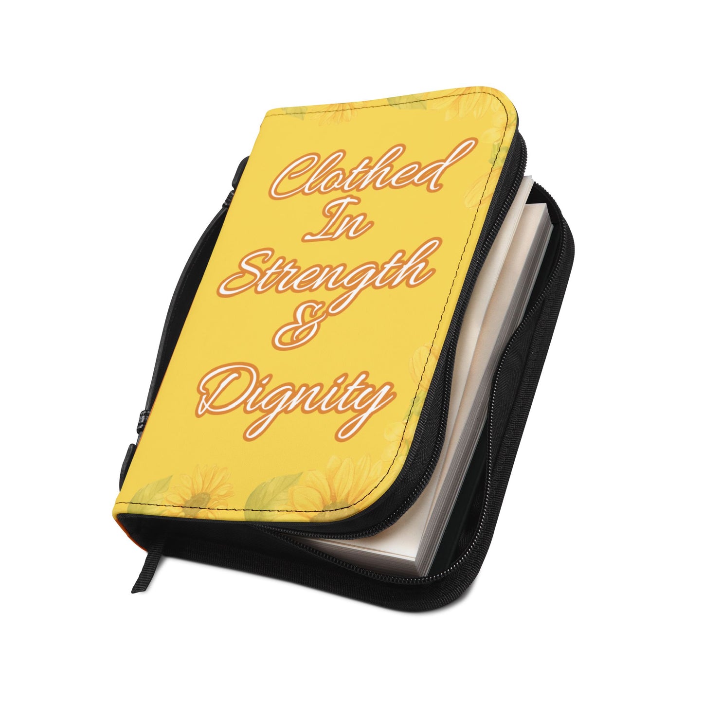 Strength & Dignity Bible Cover – Golden Sunflower (Proverbs 31:25)