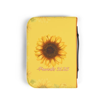 Strength & Dignity Bible Cover – Golden Sunflower (Proverbs 31:25)