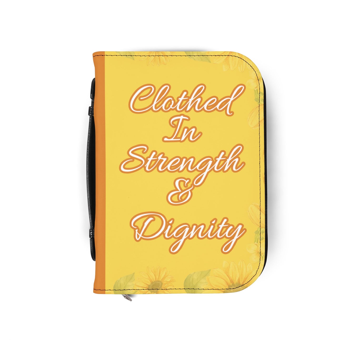 Strength & Dignity Bible Cover – Golden Sunflower (Proverbs 31:25)