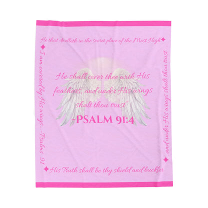 Psalm 91:4 “Under His Wings” Covenant Cover Blanket – Velveteen Plush Throw