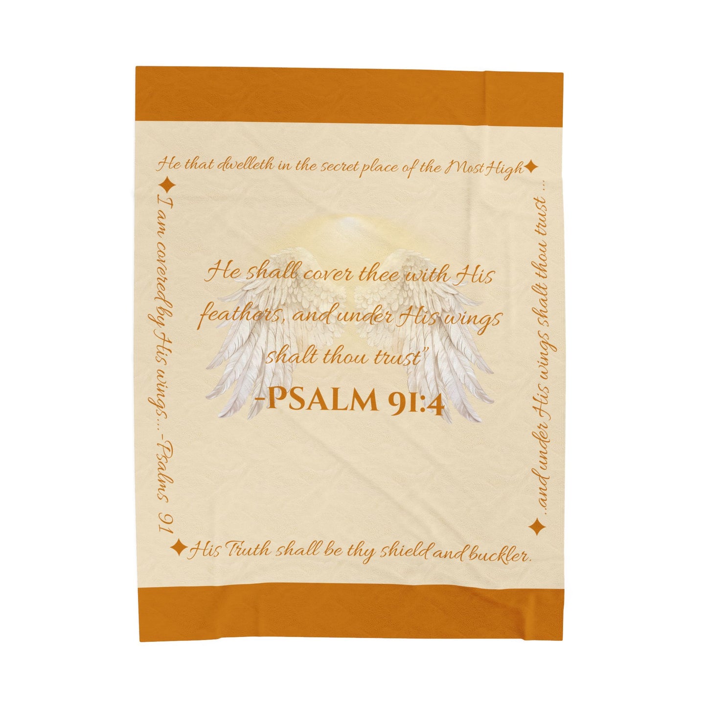 Psalm 91:4 “Under His Wings” Covenant Cover Blanket – Velveteen Plush Throw