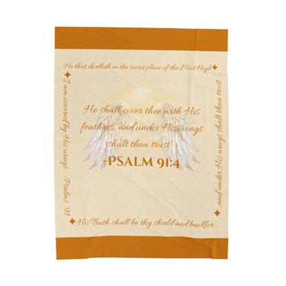 Psalm 91:4 “Under His Wings” Covenant Cover Blanket – Velveteen Plush Throw