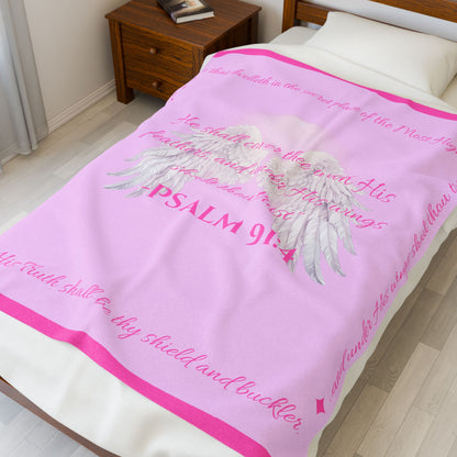 Psalm 91:4 “Under His Wings” Covenant Cover Blanket – Velveteen Plush Throw