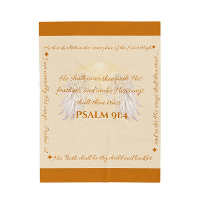 Psalm 91:4 “Under His Wings” Covenant Cover Blanket – Velveteen Plush Throw