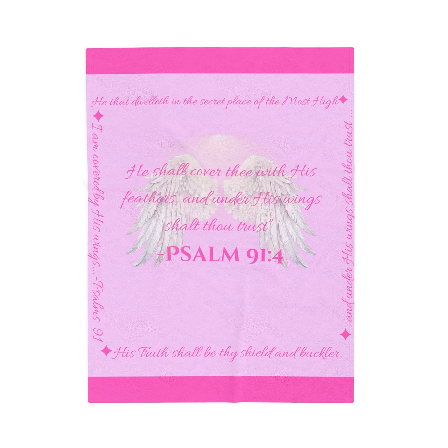 Psalm 91:4 “Under His Wings” Covenant Cover Blanket – Velveteen Plush Throw