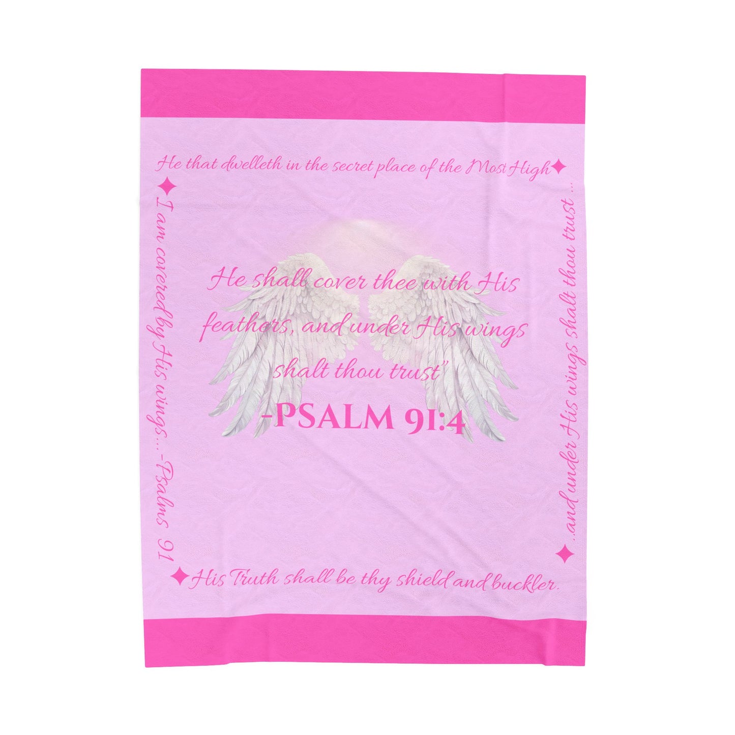 Psalm 91:4 “Under His Wings” Covenant Cover Blanket – Velveteen Plush Throw