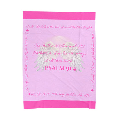 Psalm 91:4 “Under His Wings” Covenant Cover Blanket – Velveteen Plush Throw