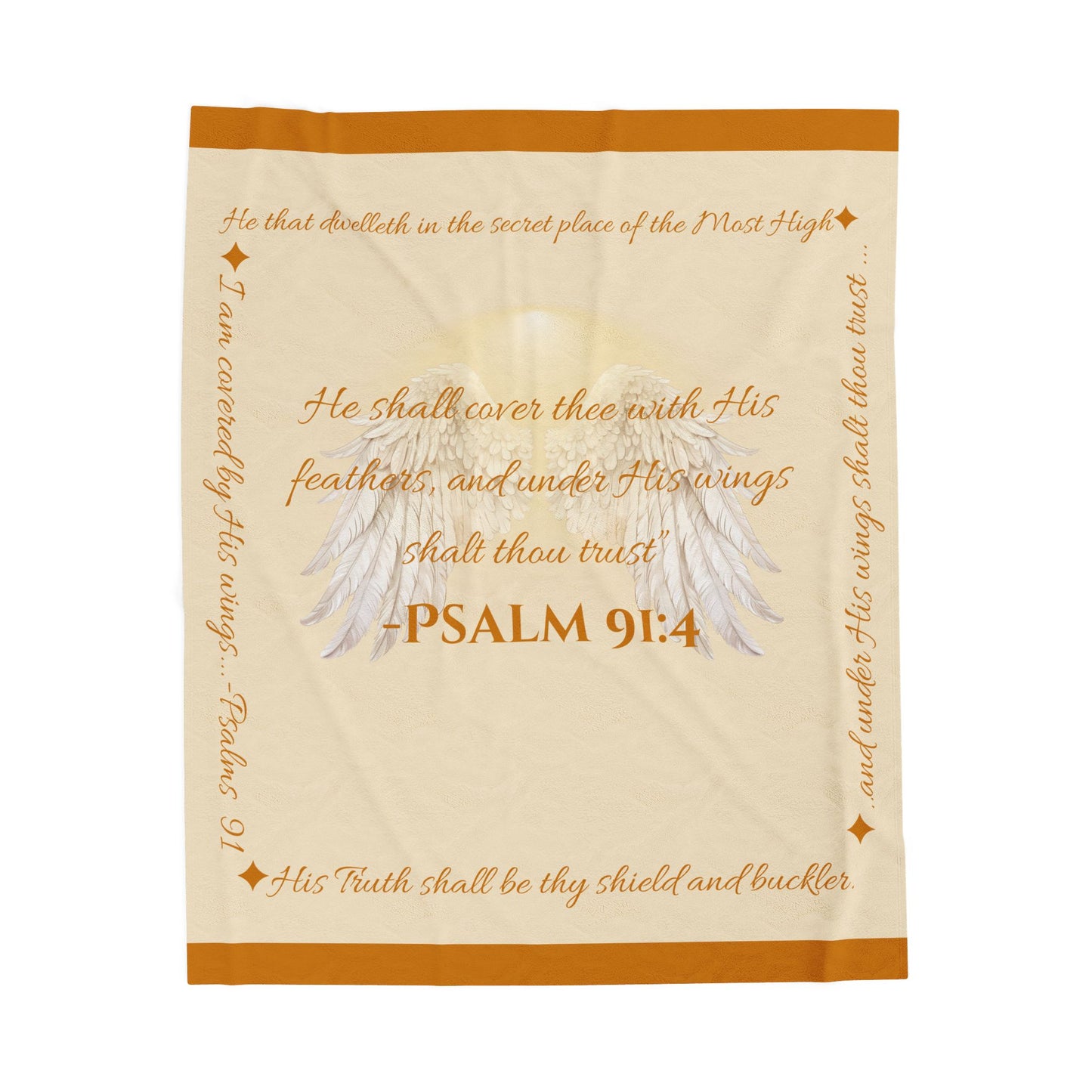 Psalm 91:4 “Under His Wings” Covenant Cover Blanket – Velveteen Plush Throw