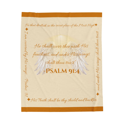 Psalm 91:4 “Under His Wings” Covenant Cover Blanket – Velveteen Plush Throw