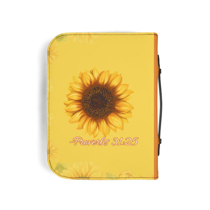 Strength & Dignity Bible Cover – Golden Sunflower (Proverbs 31:25)