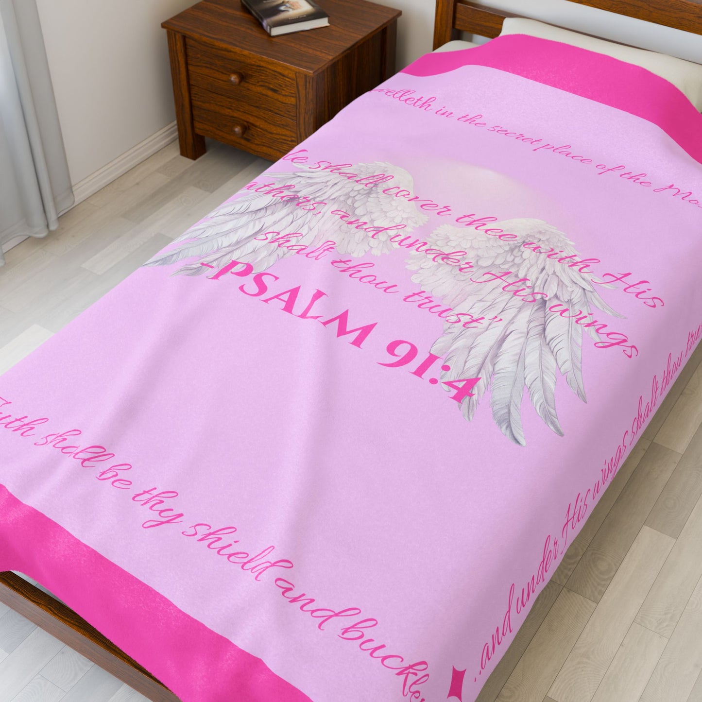 Psalm 91:4 “Under His Wings” Covenant Cover Blanket – Velveteen Plush Throw