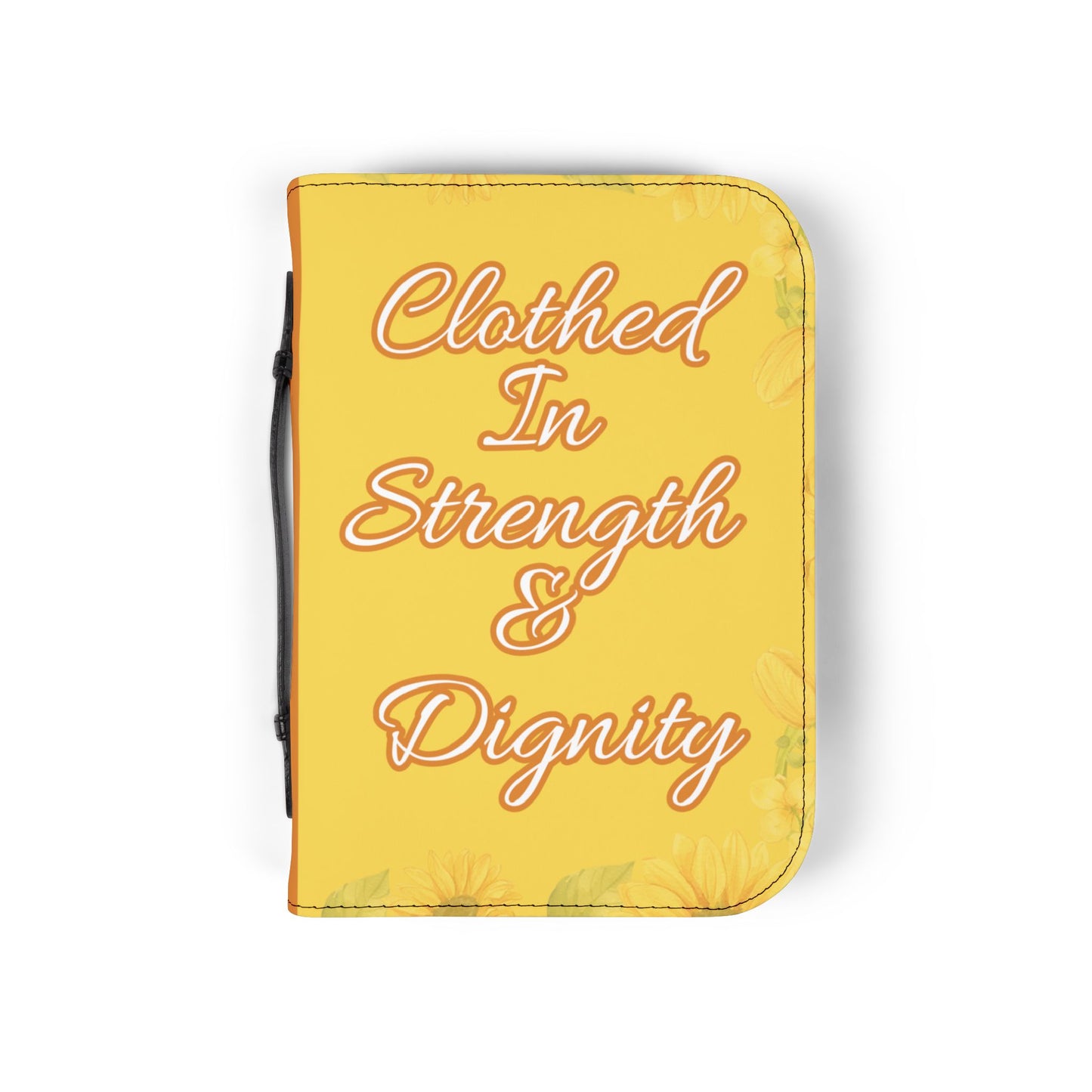 Strength & Dignity Bible Cover – Golden Sunflower (Proverbs 31:25)