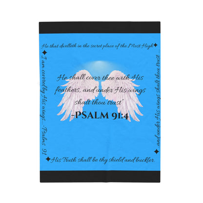 Psalm 91:4 “Under His Wings” Covenant Cover Blanket – Velveteen Plush Throw
