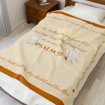 Psalm 91:4 “Under His Wings” Covenant Cover Blanket – Velveteen Plush Throw