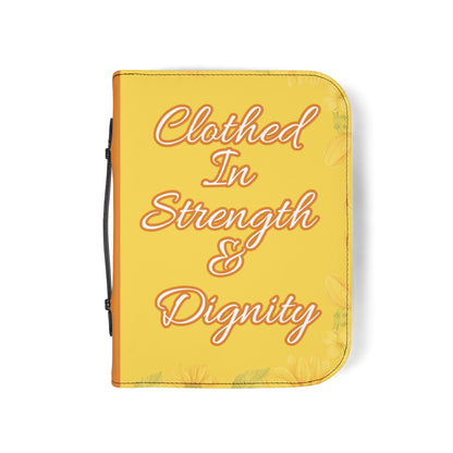 Strength & Dignity Bible Cover – Golden Sunflower (Proverbs 31:25)