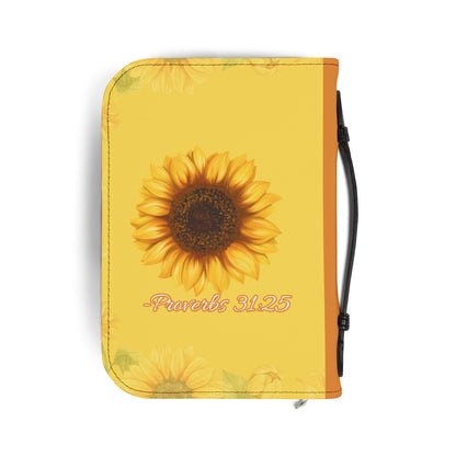 Strength & Dignity Bible Cover – Golden Sunflower (Proverbs 31:25)