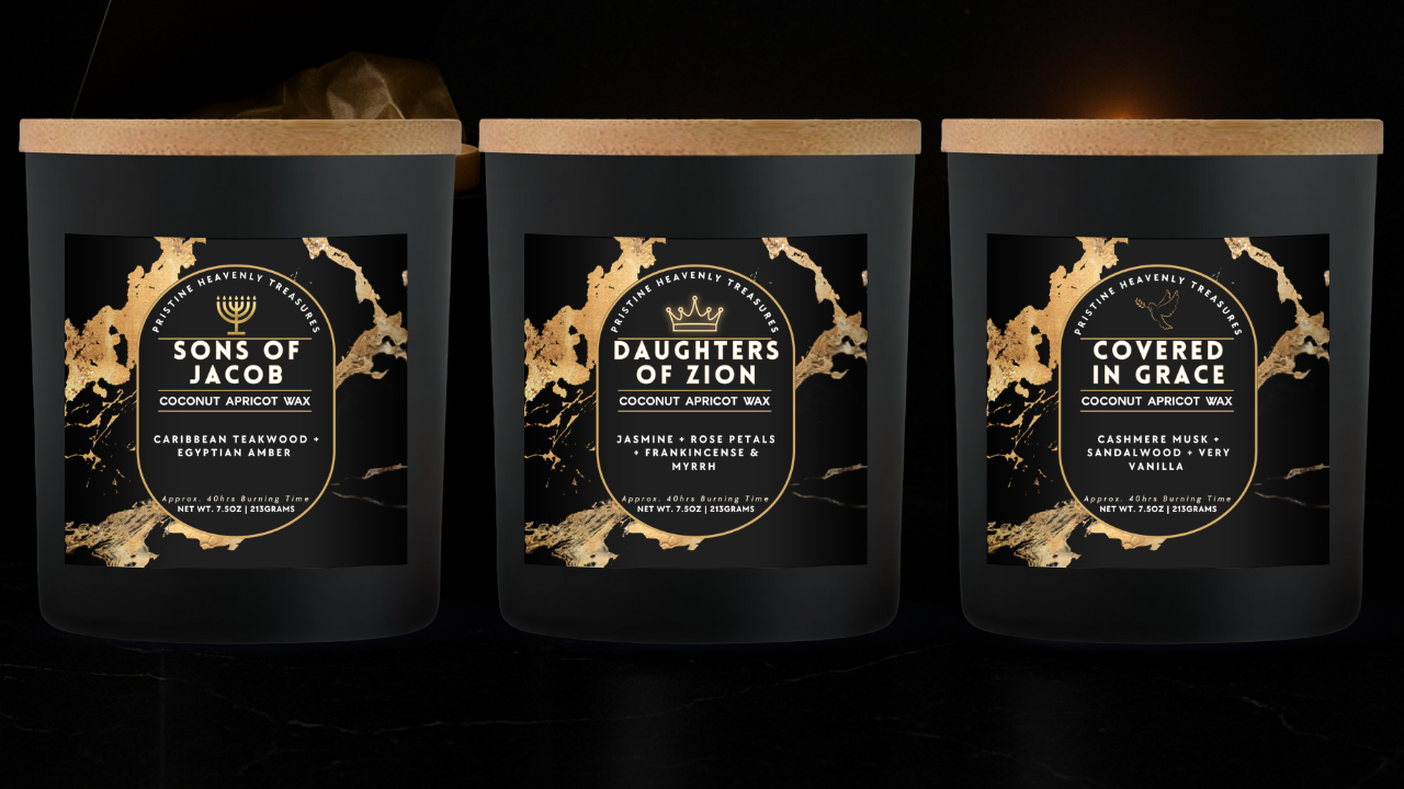 Light Of The World Candle Trio - 10oz Set (Daughters of Zion, Sons of Jacob, Covered In Grace)