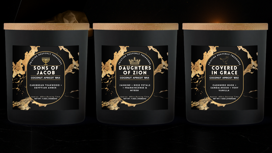 Light Of The World Candle Trio - 10oz Set (Daughters of Zion, Sons of Jacob, Covered In Grace)